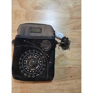 Chala leather zipper bag wallet card holder belt bag no strap 5x7